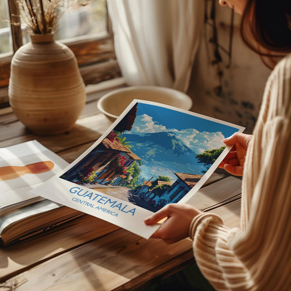 Guatemala Travel Print, Travel Poster of Guatemala, Central America Poster, Guatemala Wall Art Lovers Gift