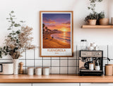 Fuengirola Spain Travel Poster, Costa del Sol Beach Wall Art, Sunset Promenade Print, Spanish Coastal Illustration, Holiday Decor