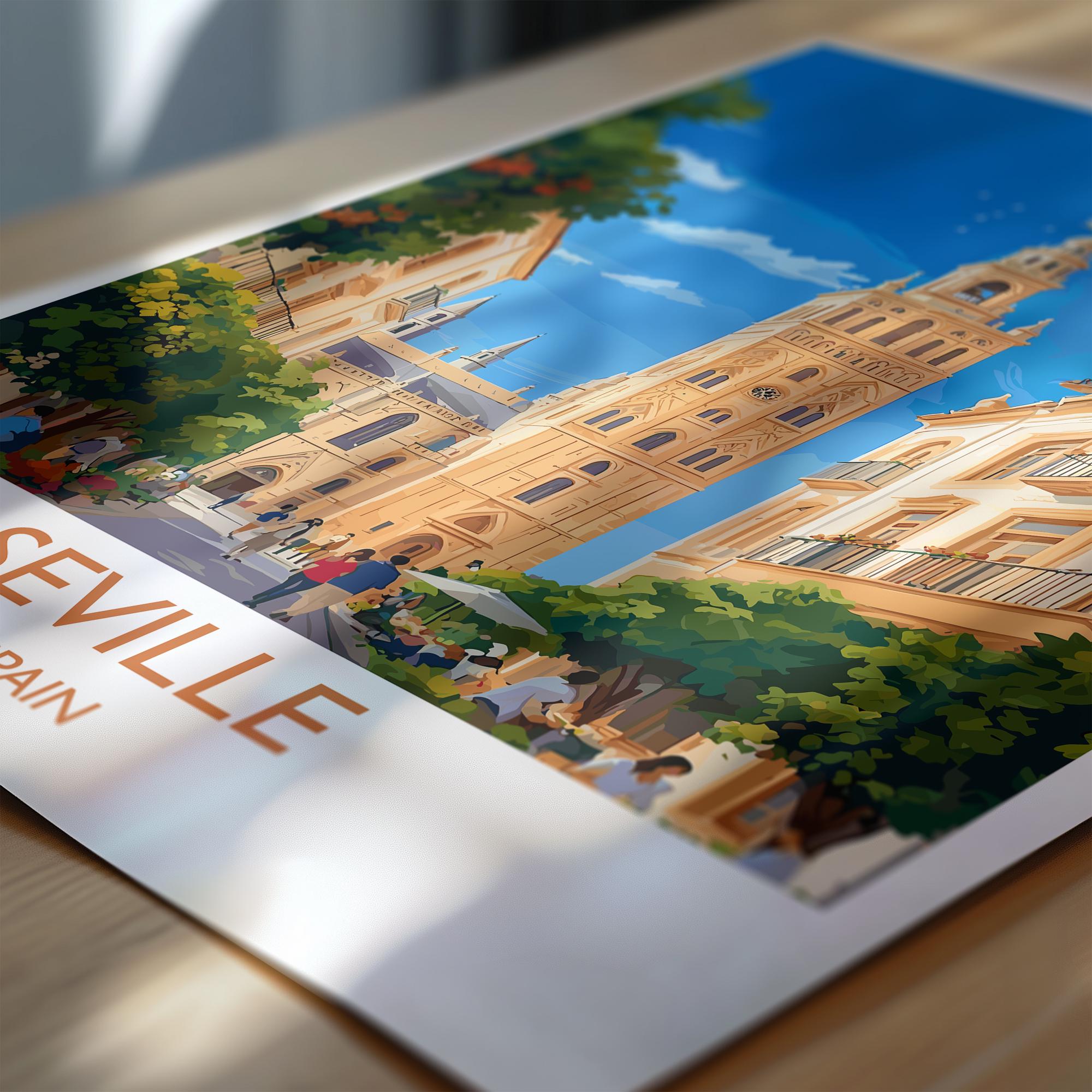 Seville Travel Wall Art, Spain Print, Seville Art Gift, Traveller Gift Art Poster, Holiday Gift NQ Media Designs