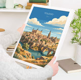 Toledo Spain Poster, Toledo Cathedral Wall Art, Alcazar Print, Spain Travel Poster, Toledo Gift