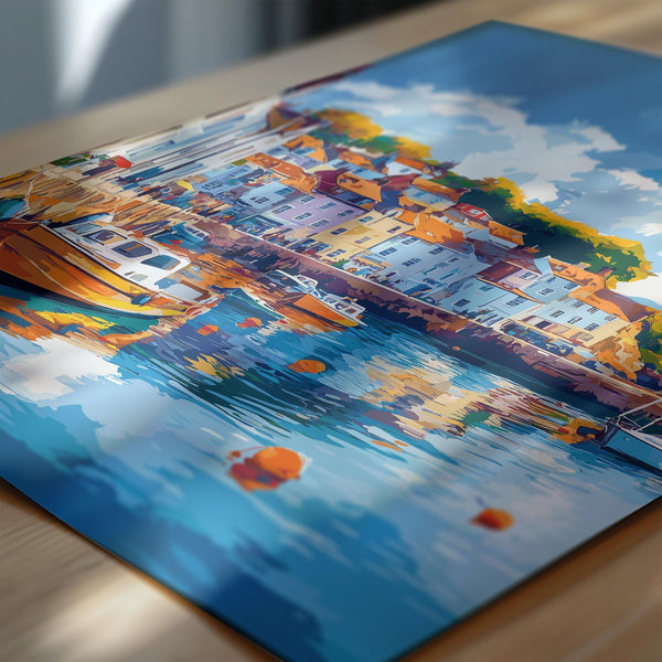 Looe Travel Poster, Travel Print of Looe, England, Cornwall Art, Looe Art Lovers Gift, Wall Art Print