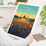 Glastonbury Travel Poster, Travel Print of Glastonbury, Somerset, England, Glastonbury Art, Festival Art Gift, Somerset Wall Art Print NQ Media Designs