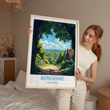 Berkshire Travel Poster Wall Art, Berkshire Travel Print, English Countryside Art Gift, Wall Art Print NQ Media Designs