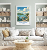 Windermere Print, Lake District Wall Art with Border, Cumbria Poster, England Travel Print, Windermere Gift Print