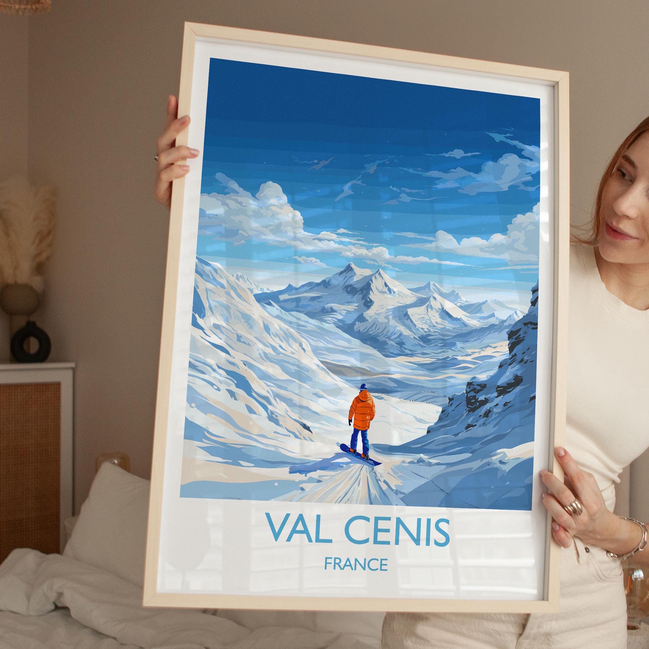 Val Cenis Wall Art Travel Poster, Travel Print of Val Cenis, Ski Poster, Val Cenis Art Gift, France Ski Art Travel Gift NQ Media Designs