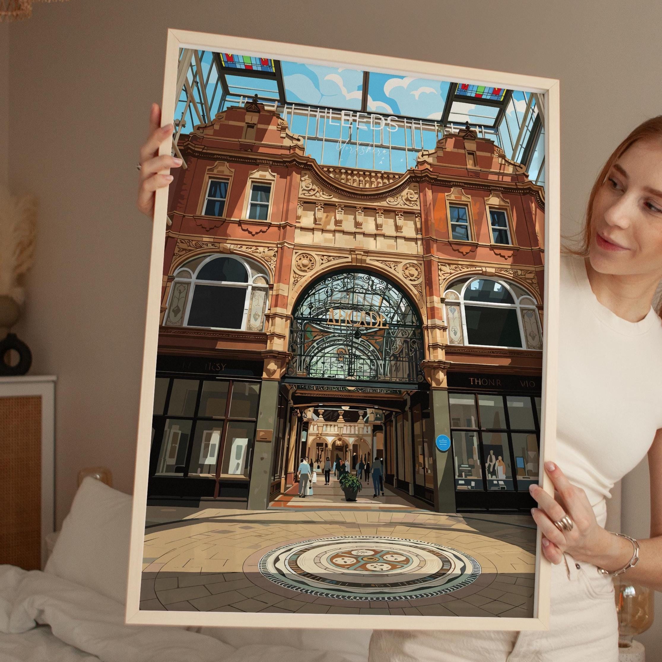 Leeds Travel Wall Art Poster, Travel Print of Leeds, West Yorkshire Wall Print, English City Art Gift NQ Media Designs