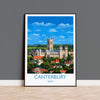 Canterbury Travel Print, Travel Poster of Canterbury, England, Canterbury Cathedral, Kent Art Lovers Gift, Wall Art Print NQ Media Designs