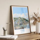 Looe Travel Print, Travel Poster of Looe, England, Cornwall Art, Looe Art Lovers Gift, Wall Art Print NQ Media Designs