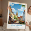 Chichester Travel Poster Wall Art, West Sussex Travel Print, English Countryside Art Gift, Wall Art Print