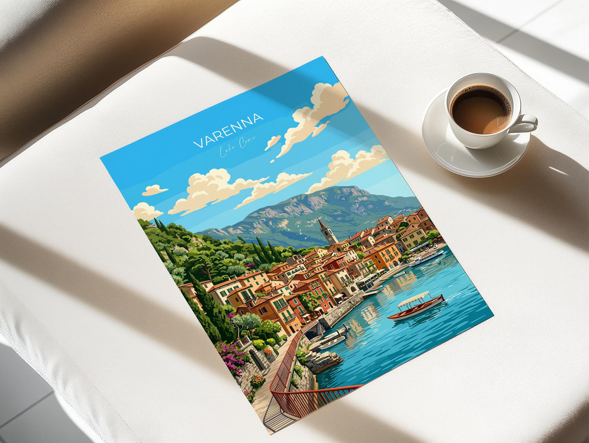 Varenna Lake Como Travel Poster | Italian Lakes, Italy Wall Art