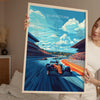 Silverstone Travel Print Wall Art, Travel Poster of Silverstone, Motorsport Art Lovers Gift, Northamptonshire, English Countryside