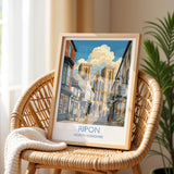 Ripon Cathedral Print, Yorkshire Wall Art with Border, Ripon Street Scene Poster, England Travel Print, Ripon Gift Print