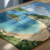 San Sebastian Poster, La Concha Wall Art, Basque Coast Print, Spain Travel Poster, San Sebastian Gift
