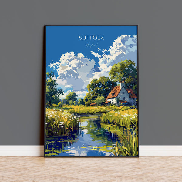 Suffolk Poster Wall Art, Travel Print of Suffolk, England, Suffolk Art Lovers Gift, England Wall Art Print