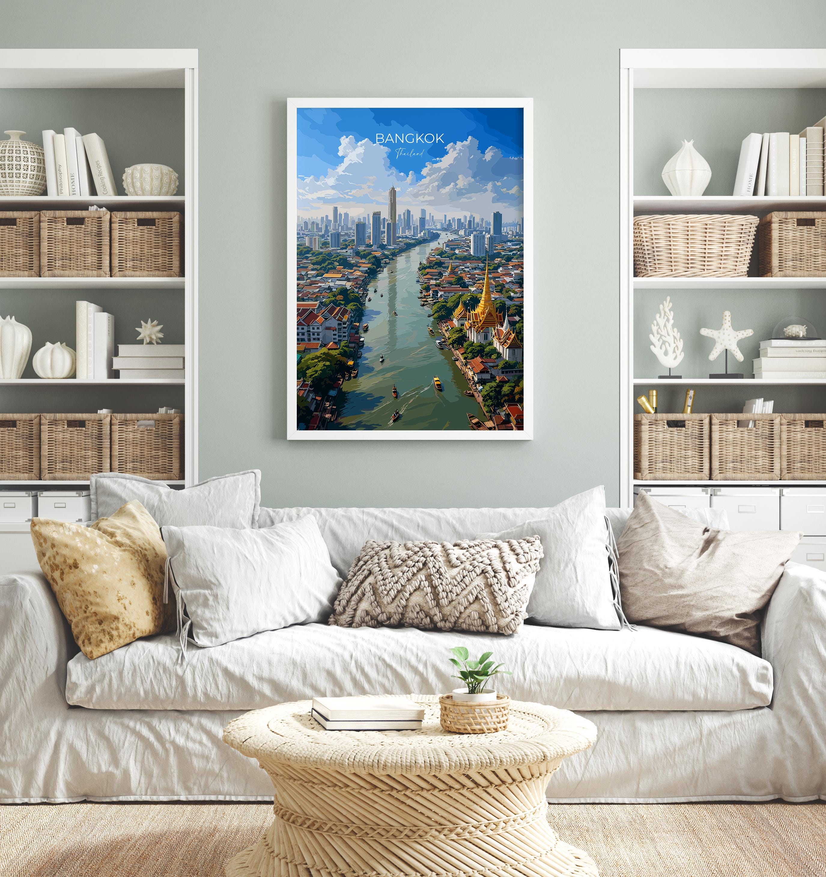 Bangkok Print Wall Art, Bangkok Travel Poster, Thailand Wall Art, Bangkok Art Lovers Gift, Thailand Gift