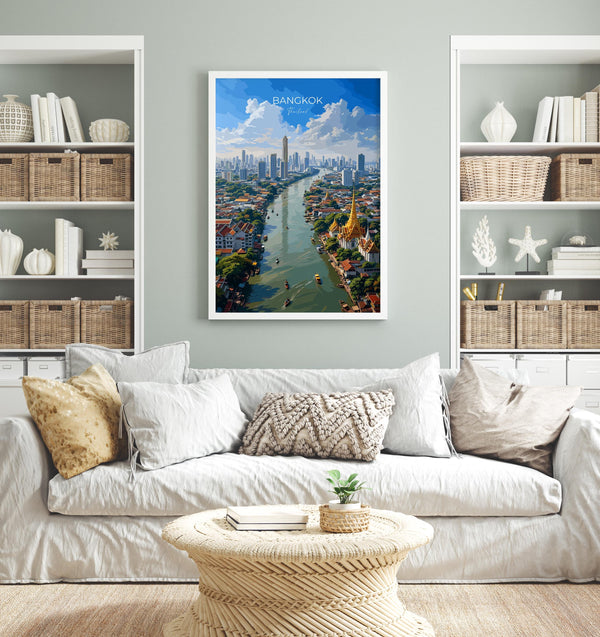Bangkok Print Wall Art, Bangkok Travel Poster, Thailand Wall Art, Bangkok Art Lovers Gift, Thailand Gift