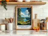 Kielder Forest Travel Print, Travel Poster of Kielder Forest, Kielder Water Reservoir, Kielder Forest Art, Northumberland Gift, NQ Media Designs