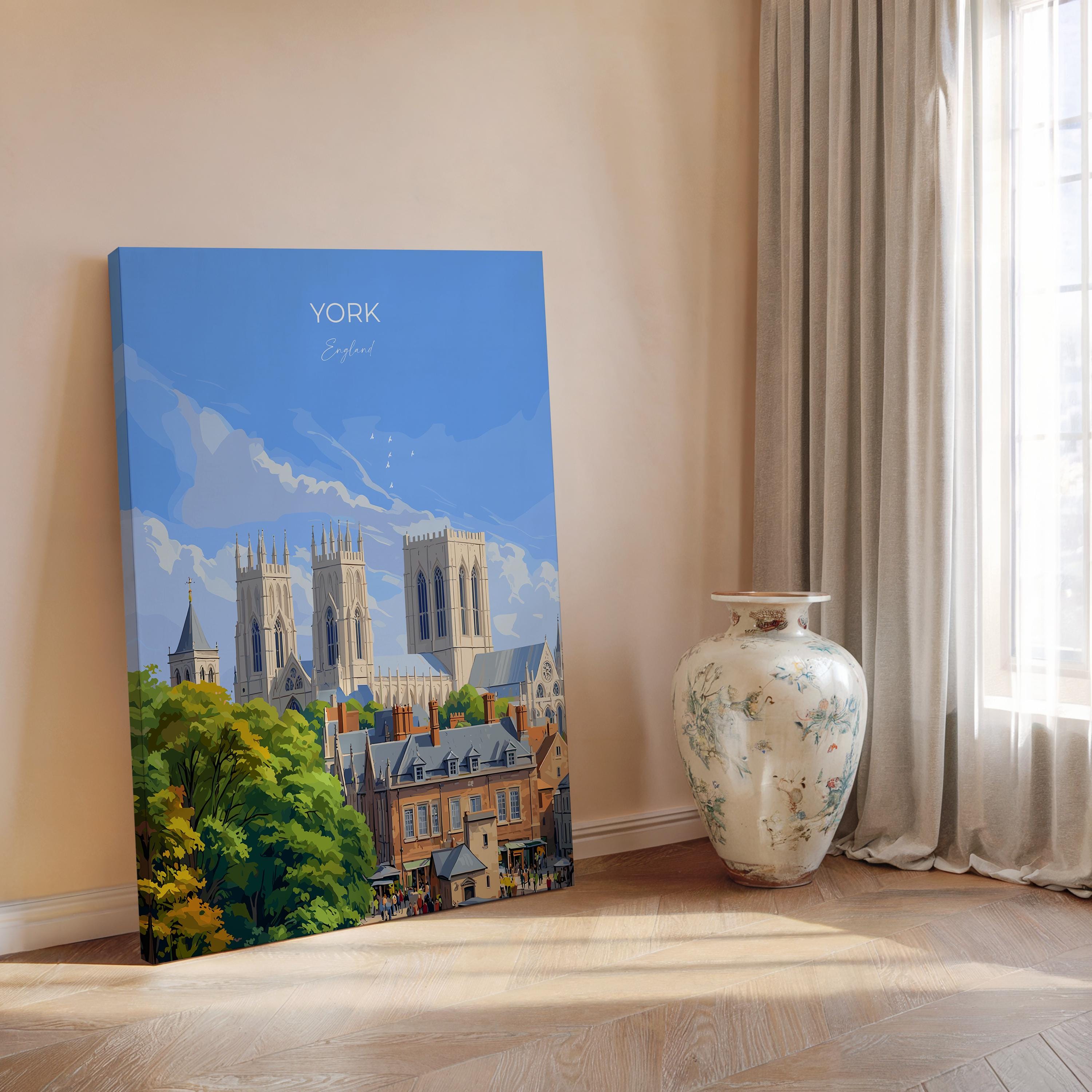 York Travel Print Wall Art, City of York Travel Poster, English Cities Art Gift, Wall Art Print NQ Media Designs