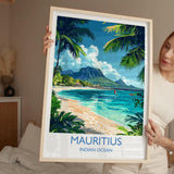 Mauritius Travel Print, Travel Poster of Mauritius, Indian Ocean Island Art, Mauritius Wall Art Gift, NQ Media Designs