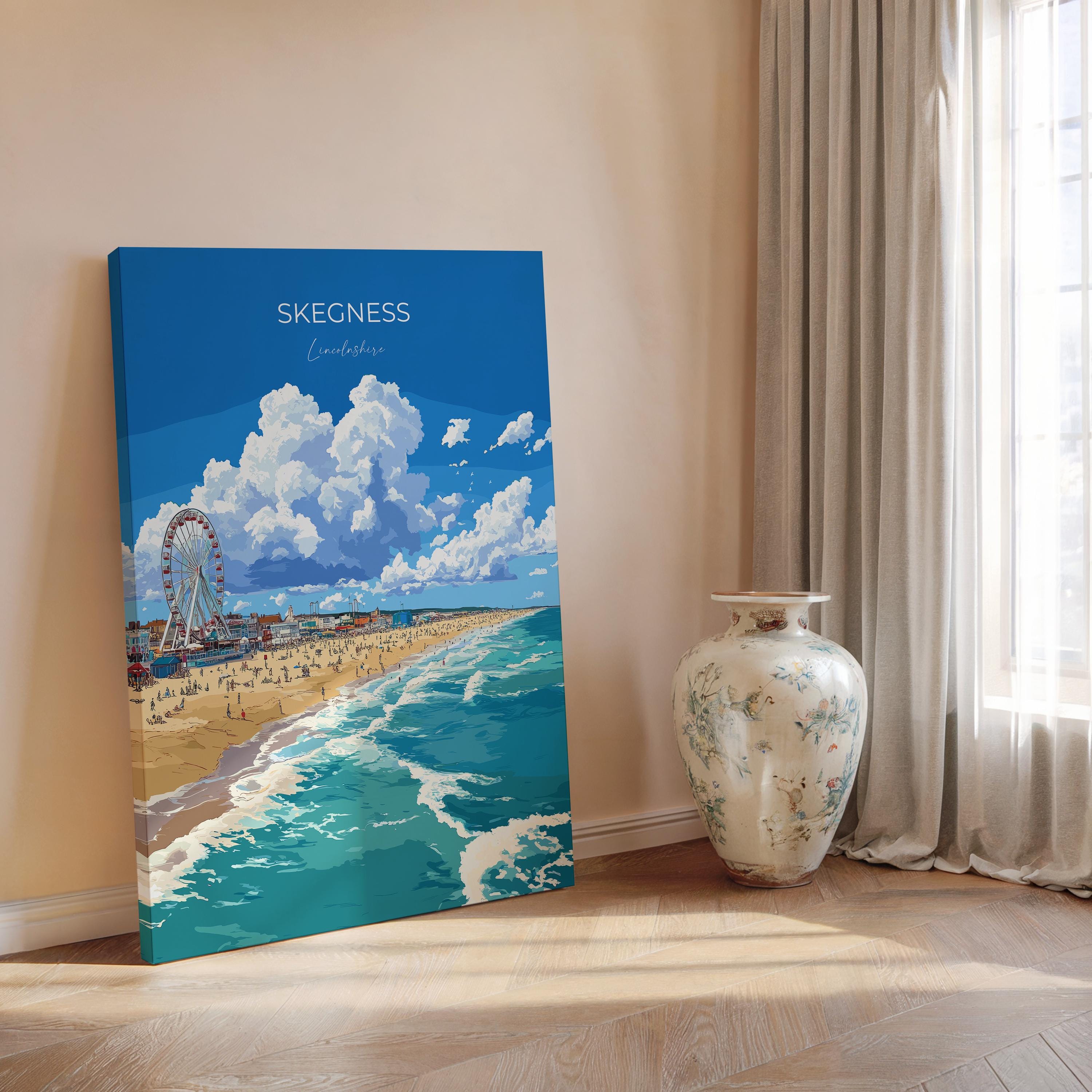 Skegness Travel Print Wall Art, Travel Poster of Skegness, England, Lincolnshire Seaside Art Lovers Gift, Travel Art Gift NQ Media Designs