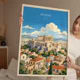 Athens Travel Poster | Acropolis, Greece Wall Art