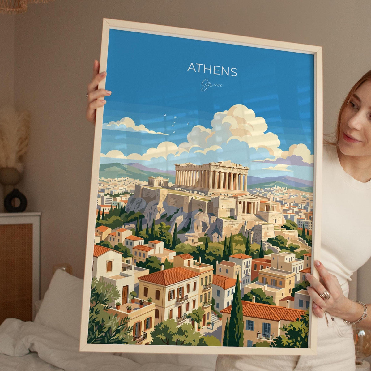 Athens Travel Poster | Acropolis, Greece Wall Art