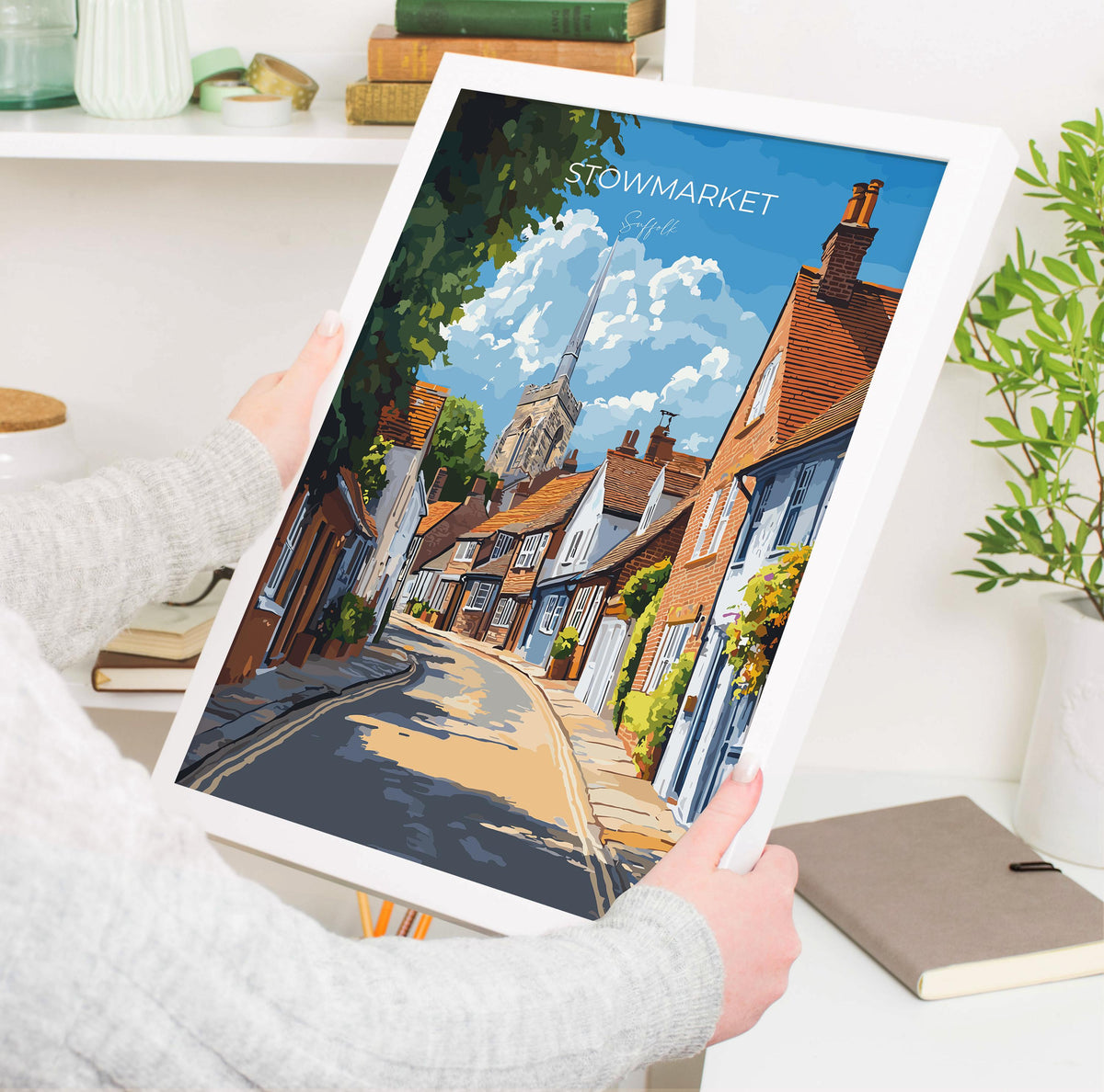 Stowmarket Travel Poster, Travel Print of Stowmarket, Stowmarket Art Lovers Gift, Suffolk Countryside Wall Art NQ Media Designs