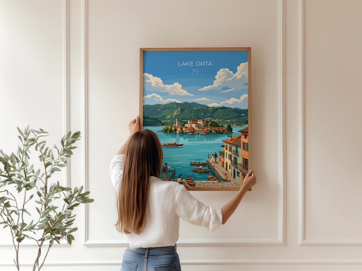 Lake Orta Travel Poster | Isola San Giulio, Italy Wall Art
