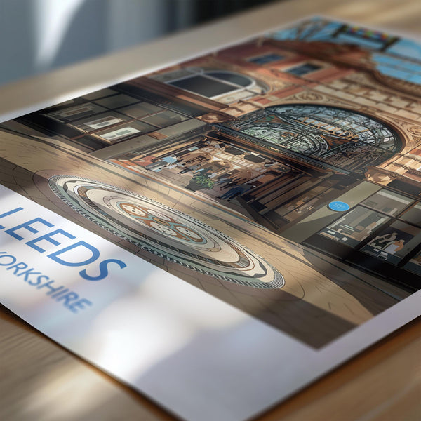 Leeds Travel Wall Art Print, Travel Poster of Leeds,West Yorkshire Wall Print, English City Art Gift