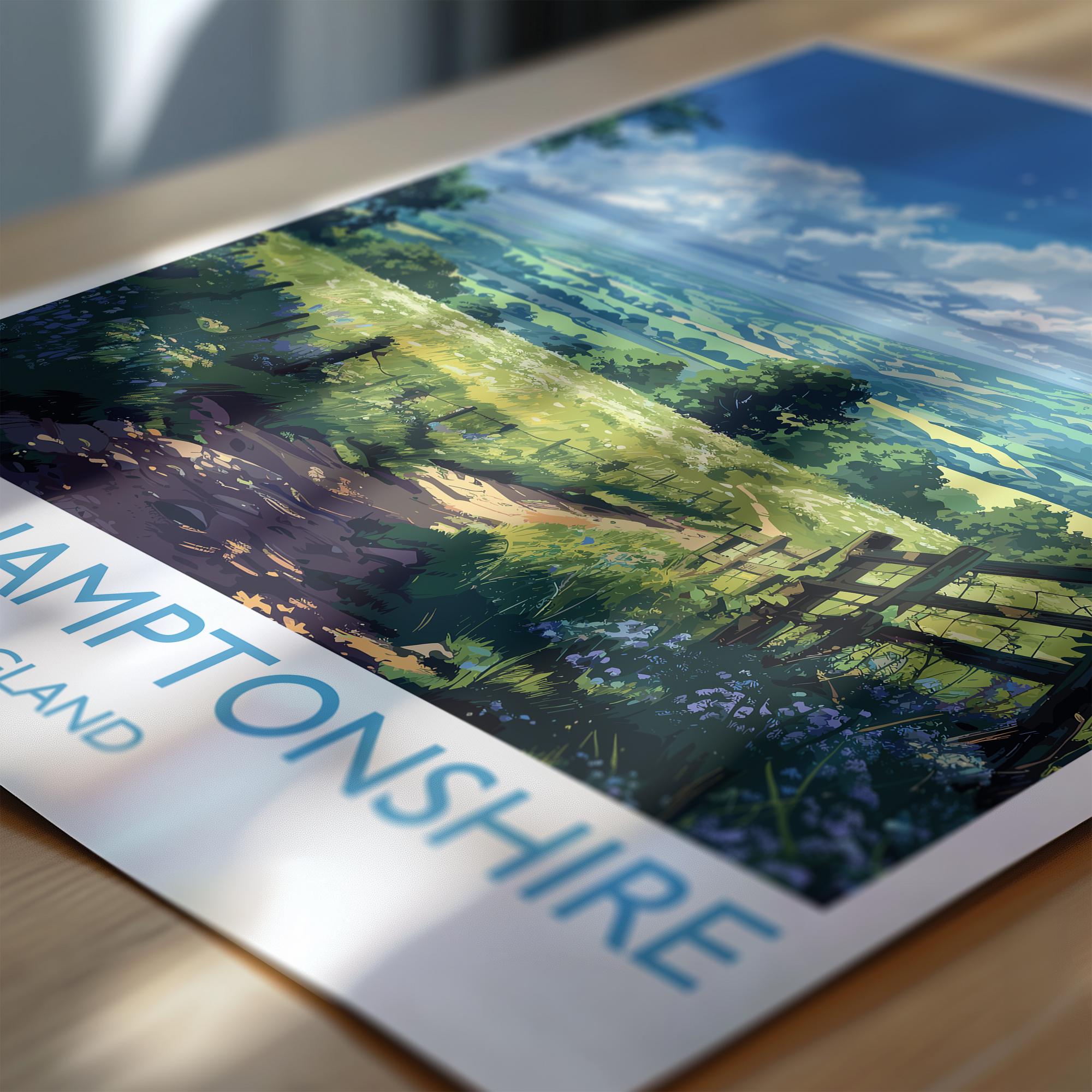 Northamptonshire Print Wall Art, Travel Poster of Northamptonshire, England, Northamptonshire Art Lovers Gift, England Wall Art Print NQ Media Designs