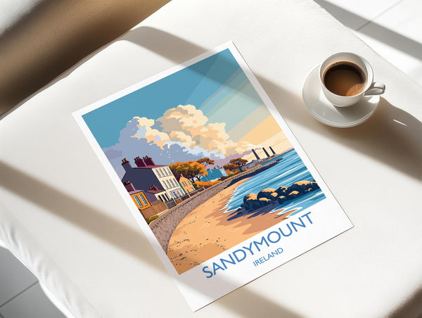 Sandymount Poster, Travel Print of Sandymount, Dublin, Ireland Coast, Travel Wall Art Gift
