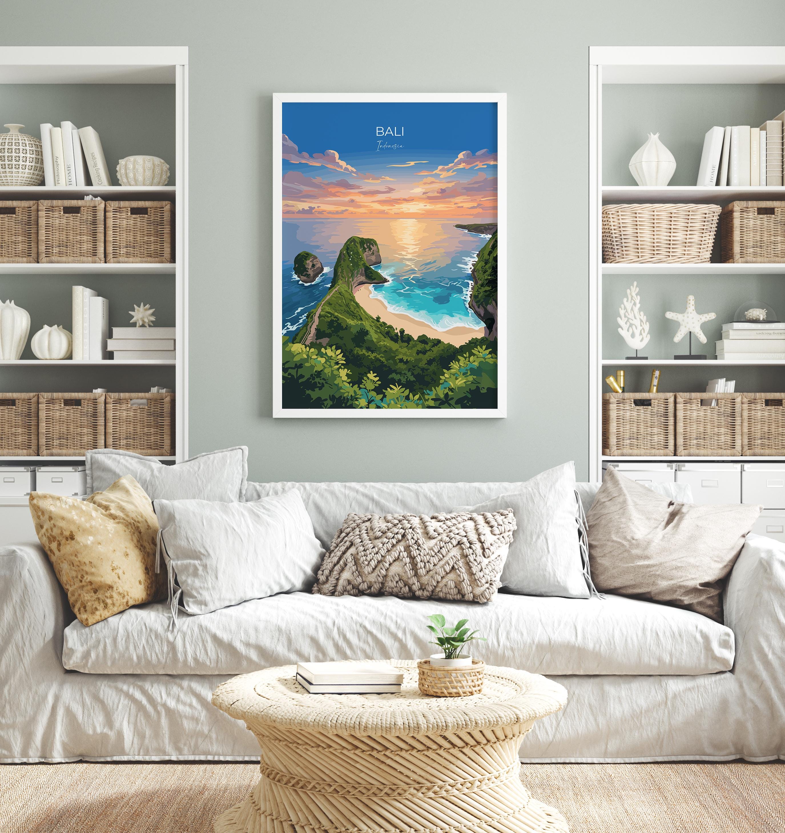 Bali Travel Print, Travel Poster of Bali, Kelingking Beach, Indonesia, Bali Travel Wall Art Gift