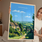 Cotswolds Print, Travel Poster of Cotswolds, England, Cotswolds Art Gift, England Gift Art, Landscape Wall Art Print NQ Media Designs