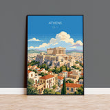 Athens Travel Poster | Acropolis, Greece Wall Art