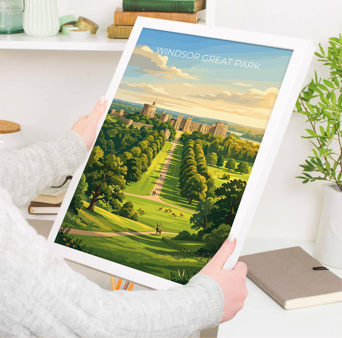 Windsor Great Park Poster, Long Walk Wall Art, Windsor Castle Print, Berkshire Travel Poster, Windsor Gift
