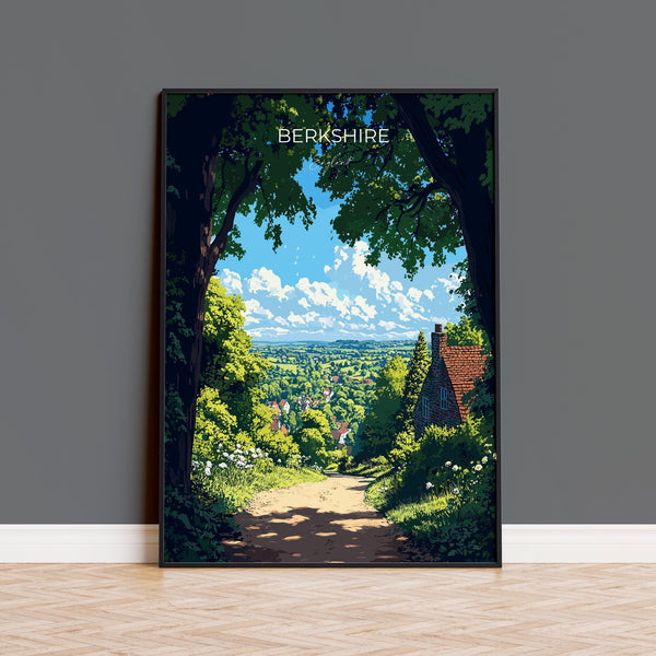 Berkshire Travel Print Wall Art, Berkshire Travel Poster, English Countryside Art Gift, Wall Art Print