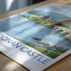 Eilean Donan Castle Scotland Travel Poster, Scottish Highlands Castle Wall Art, Landscape Print, Iconic Scotland Illustration, UK Decor