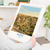 Rome Forum Travel Poster, Roman Forum Ruins Wall Art, Ancient Rome Landscape Print, Historic Architecture Illustration, Italy Decor