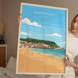 Scarborough Beach Travel Print, Travel Poster of Scarborough, North Yorkshire Gift, England, Scarborough Gift, Wall Art Print NQ Media Designs