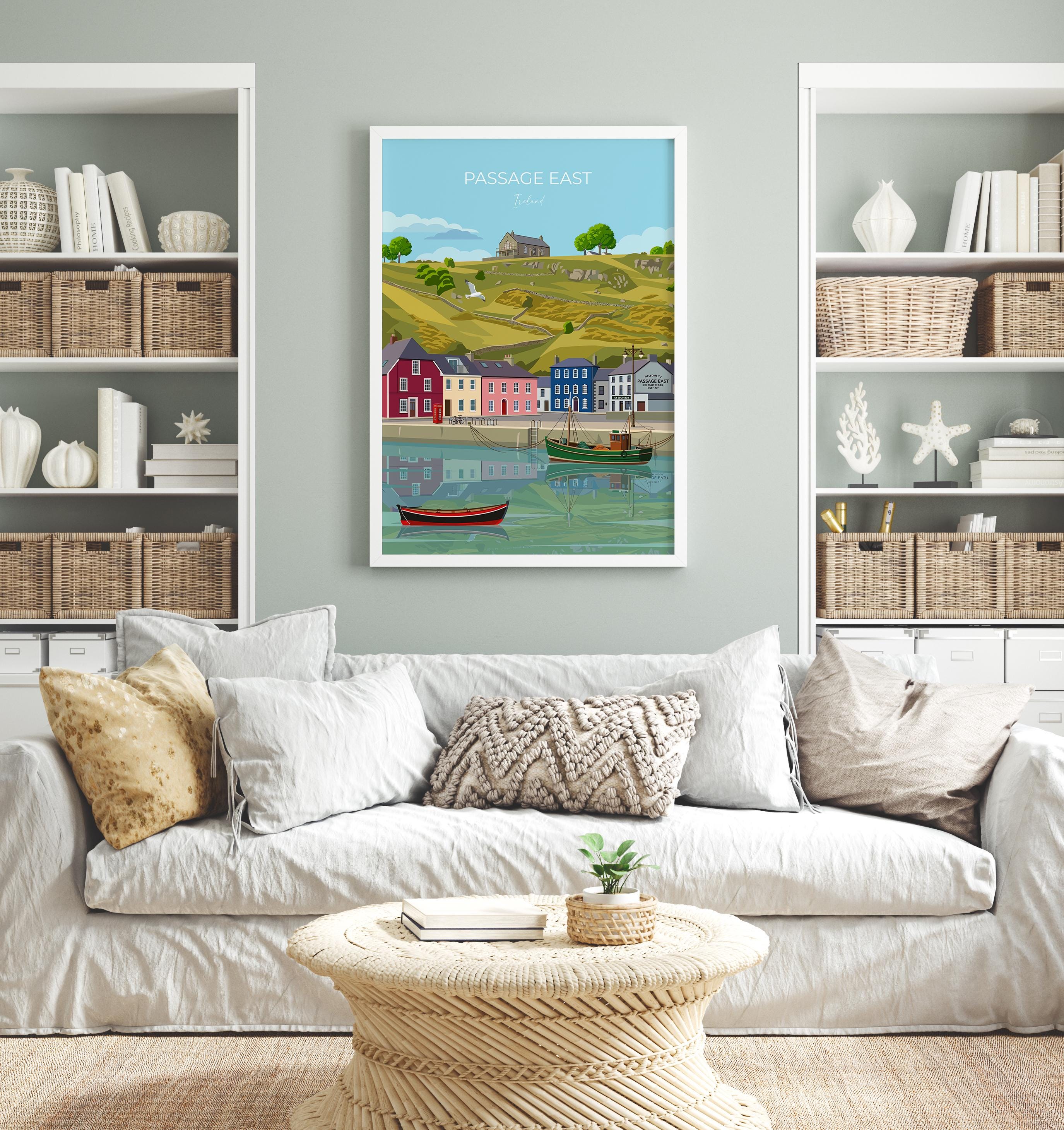 Passage East Print, Travel Poster of Passage East, County Waterford, Ireland Coast, Travel Wall Art Gift NQ Media Designs