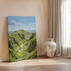 Mam Tor Travel Print, Peak District Wall Art, Derbyshire Landscape Poster, Great Ridge Illustration, UK Nature Decor, Peak District Gift