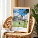Edale Village, Peak District Travel Print Wall Art, Travel Poster of Peak District Art Lovers Gift, English Countryside NQ Media Designs