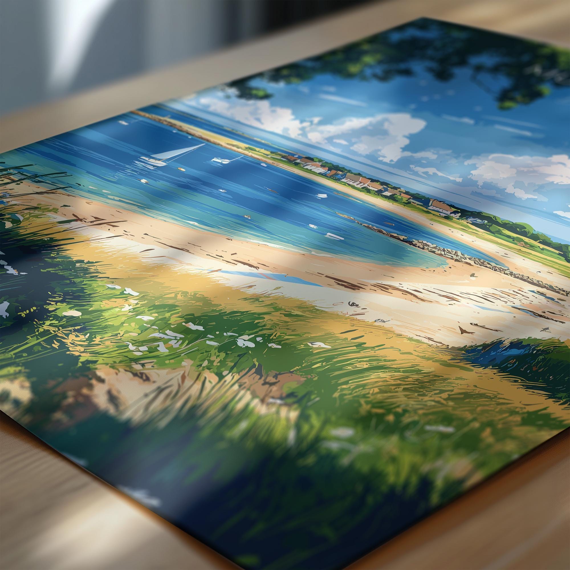 Mudeford Travel Poster, Travel Print of Mudeford, England, Mudeford Beach Christchurch, Dorset Coast Art, Dorset Gift, Wall Art Print NQ Media Designs