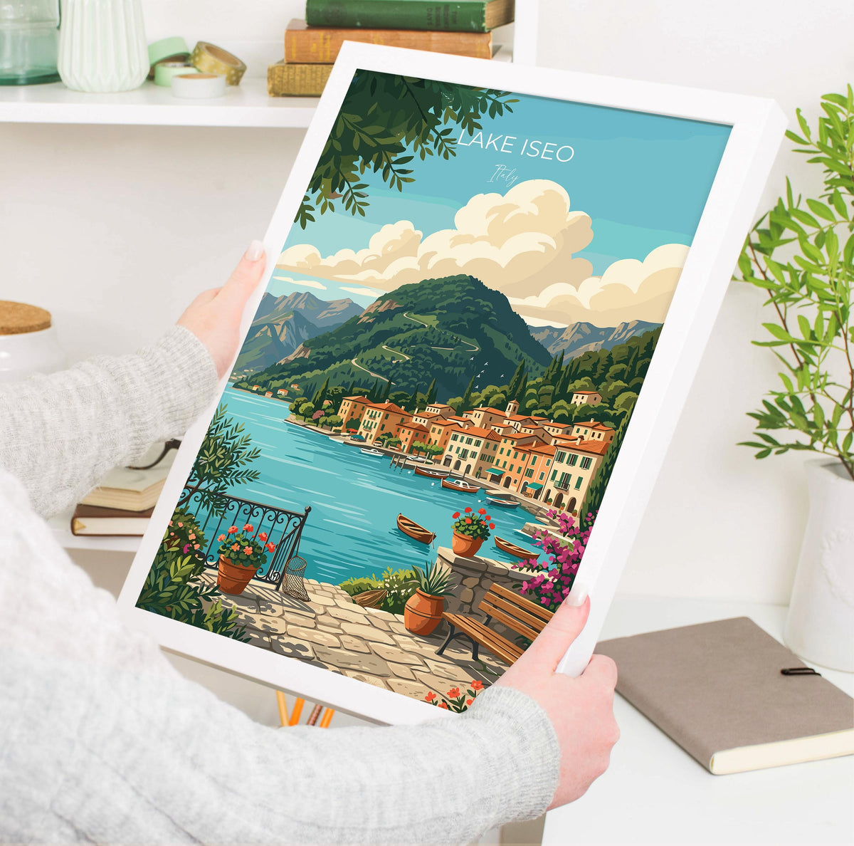 Lake Iseo Travel Poster | Italian Lakes, Italy Wall Art
