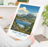 Fort William Scotland Print, Ben Nevis Wall Art with Border, Scottish Highlands Poster, Loch Linnhe Print, Fort William Gift
