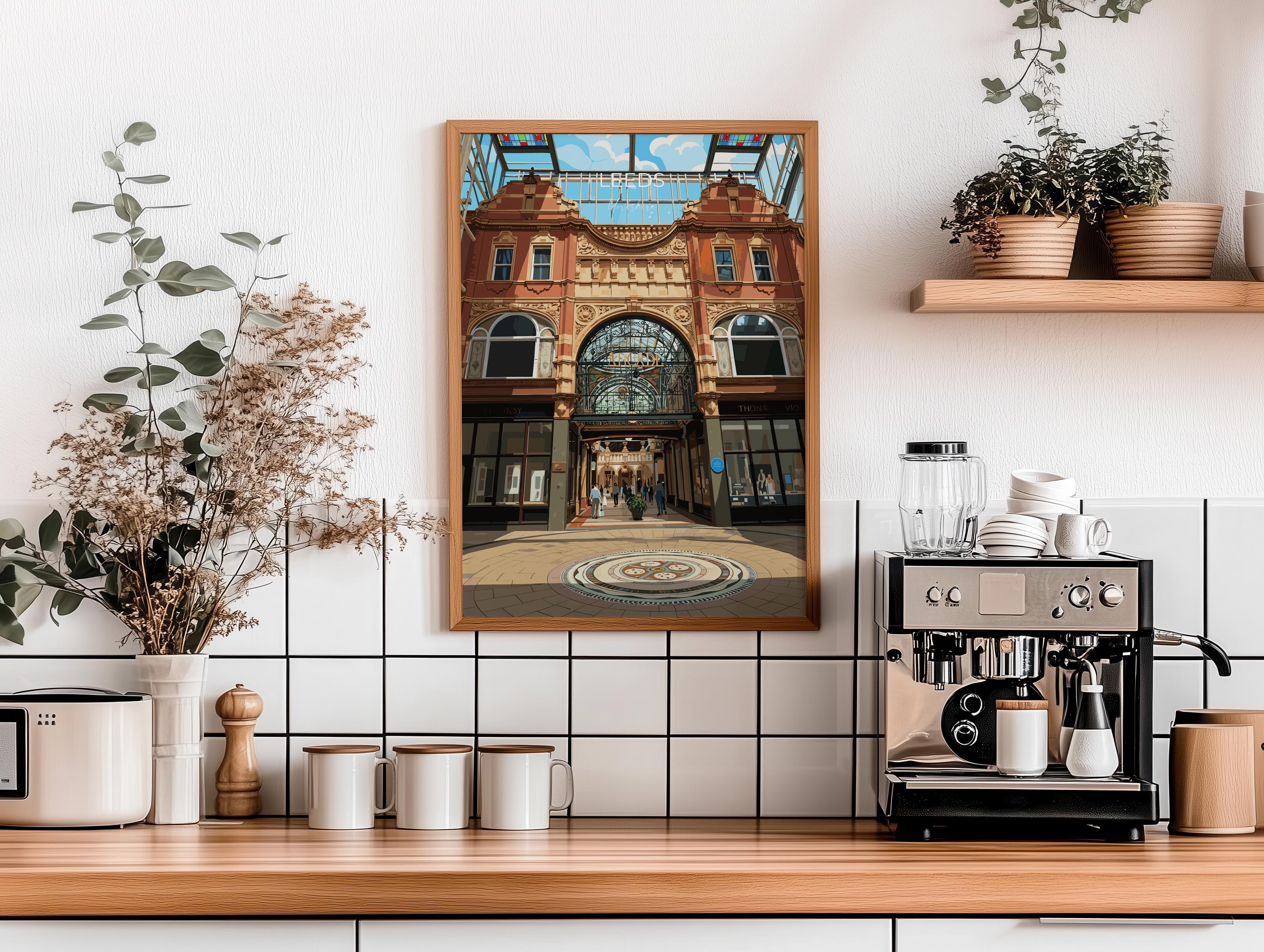 Leeds Travel Wall Art Poster, Travel Print of Leeds, West Yorkshire Wall Print, English City Art Gift NQ Media Designs