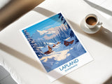 Lapland Travel Print, Travel Poster of Lapland, Scandinavia Poster, Lapland Art Gift, Finland Art Lovers Travel Gift NQ Media Designs