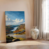 Snake Pass, Peak District Travel Poster Wall Art, Travel Print of Peak District, Derbyshire, English Countryside NQ Media Designs