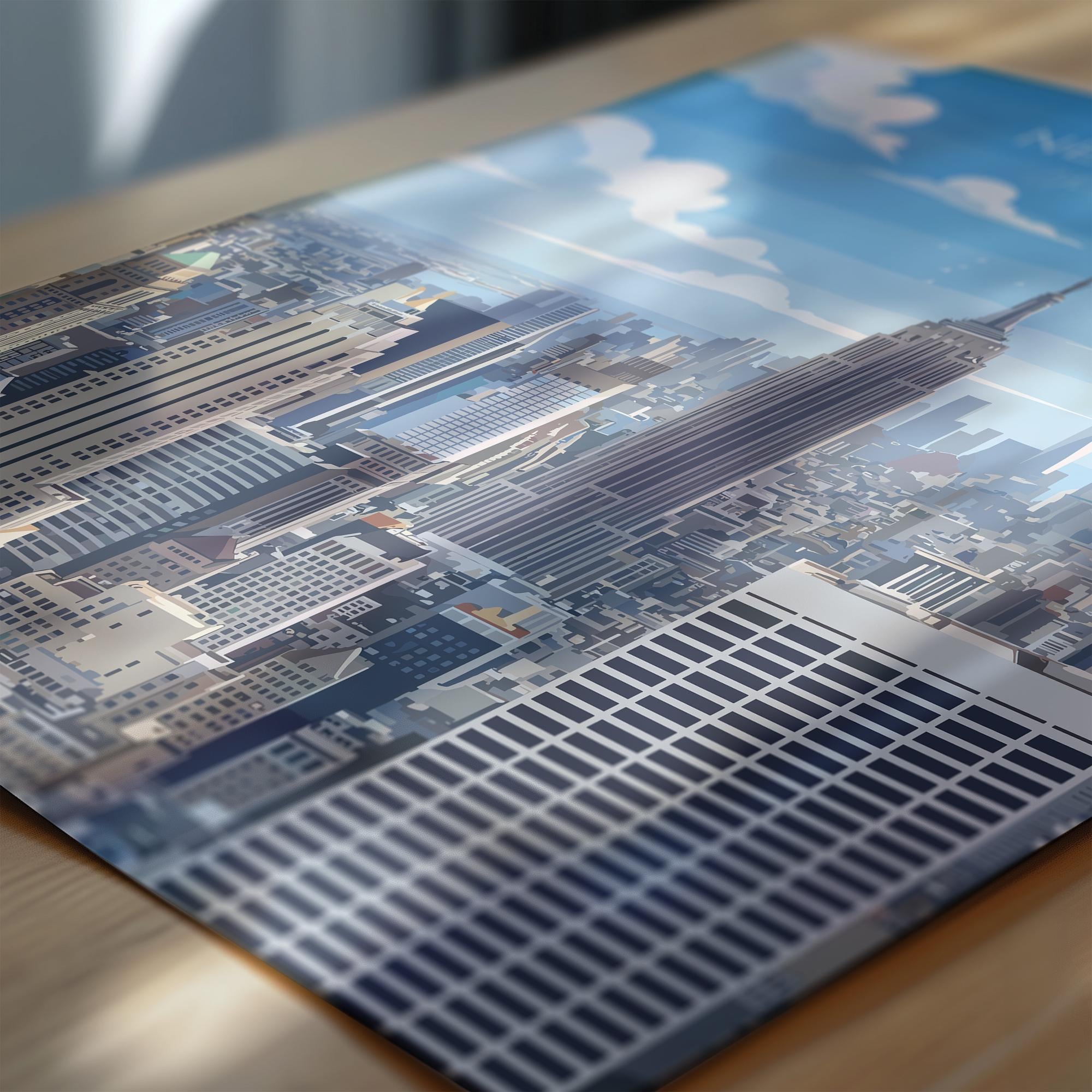 New York City Art Print, Manhattan Skyline Art Gift, Empire State Building Poster NQ Media Designs