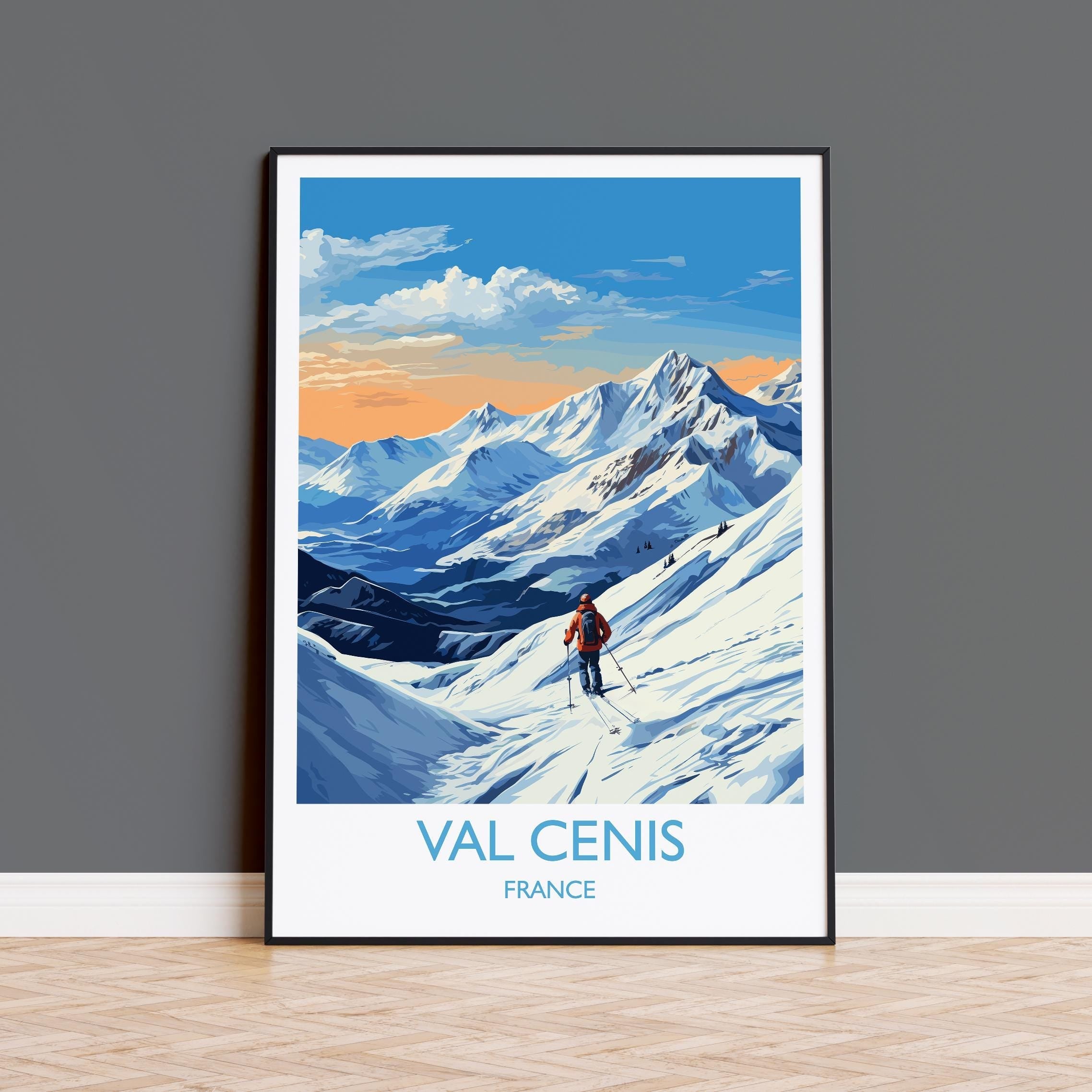 Val Cenis Wall Art Travel Poster, Travel Print of Val Cenis, Ski Poster, Val Cenis Art Gift, France Ski Art Travel Gift NQ Media Designs
